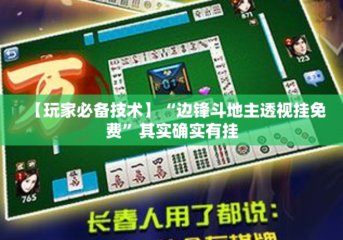 【玩家必备技术】“边锋斗地主透视挂免费”其实确实有挂