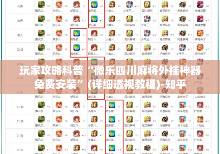 玩家攻略科普“微乐四川麻将外挂神器免费安装”(详细透视教程)-知乎
