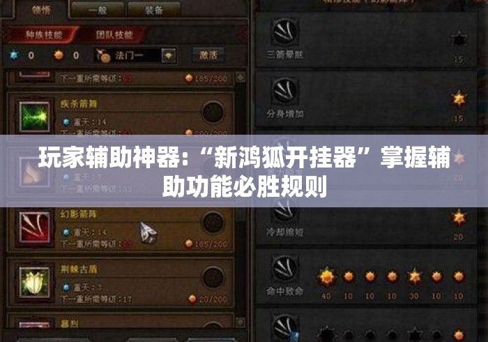 玩家辅助神器:“新鸿狐开挂器”掌握辅助功能必胜规则