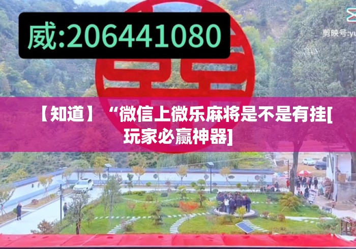 【知道】“微信上微乐麻将是不是有挂[玩家必赢神器]