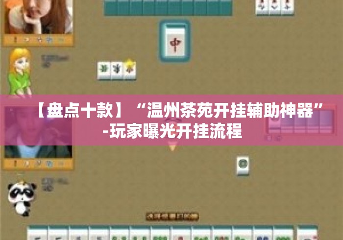 【盘点十款】“温州茶苑开挂辅助神器”-玩家曝光开挂流程