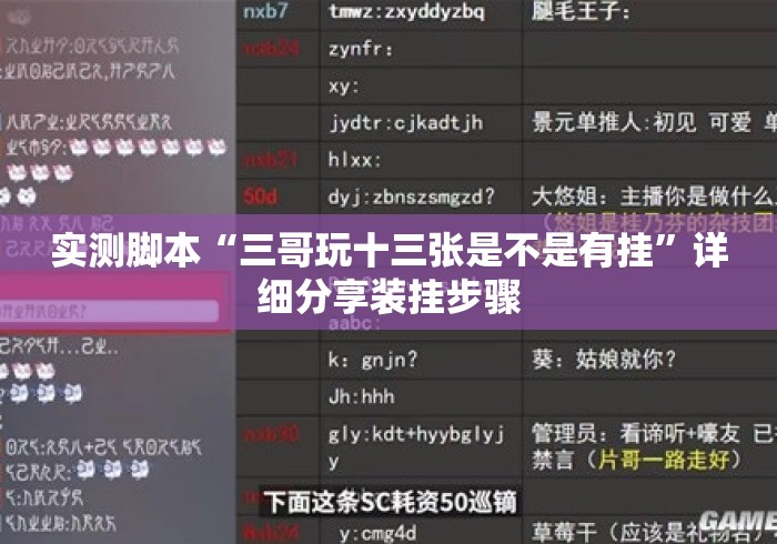 实测脚本“三哥玩十三张是不是有挂”详细分享装挂步骤