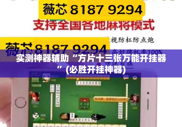 实测神器辅助“方片十三张万能开挂器”(必胜开挂神器)