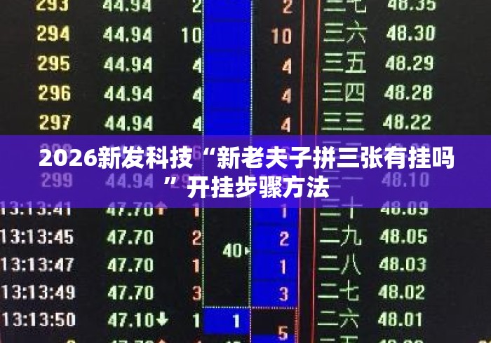 2026新发科技“新老夫子拼三张有挂吗”开挂步骤方法