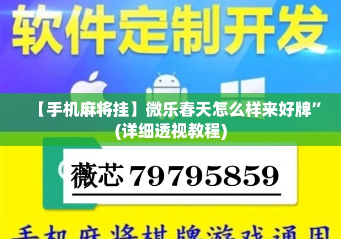 【手机麻将挂】微乐春天怎么样来好牌”(详细透视教程)