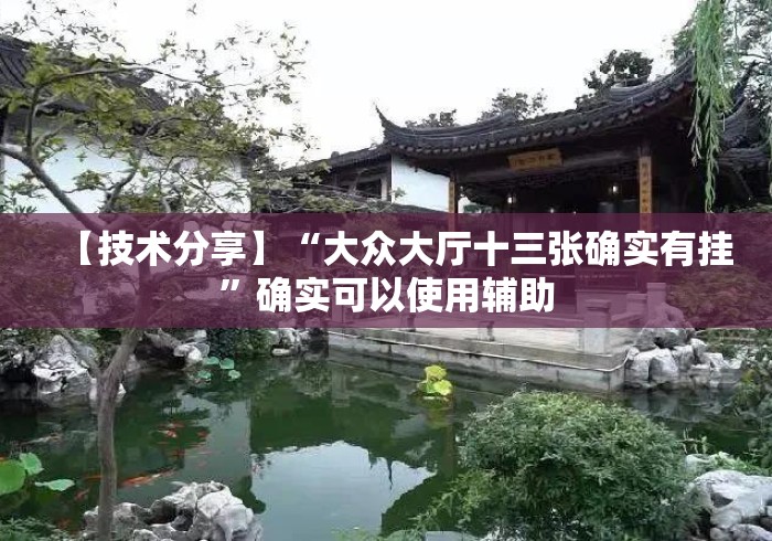 【技术分享】“大众大厅十三张确实有挂	”确实可以使用辅助
