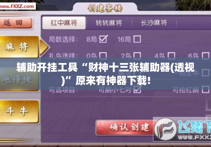 辅助开挂工具“财神十三张辅助器(透视)”原来有神器下载!