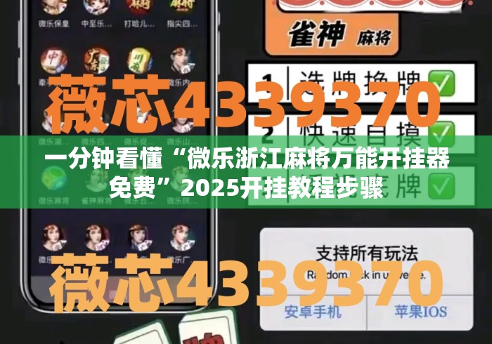 一分钟看懂“微乐浙江麻将万能开挂器免费”2025开挂教程步骤