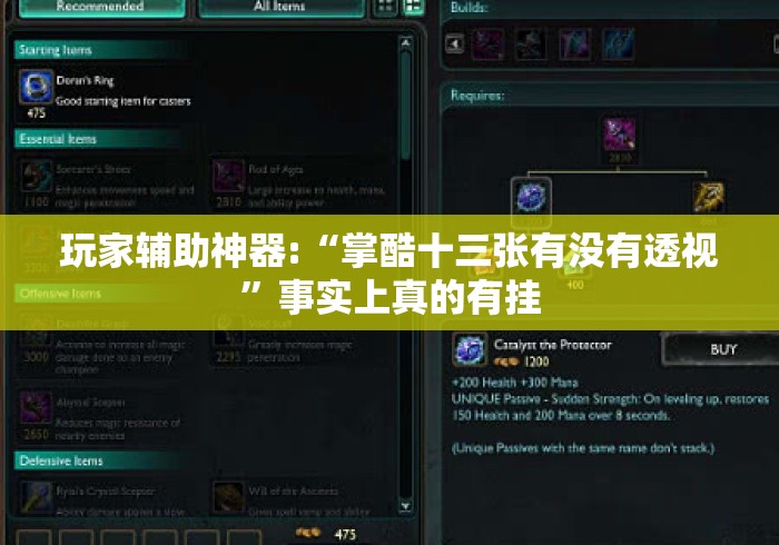 玩家辅助神器:“掌酷十三张有没有透视”事实上真的有挂