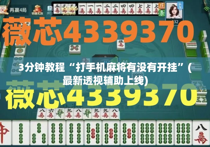 3分钟教程“打手机麻将有没有开挂”(最新透视辅助上线)