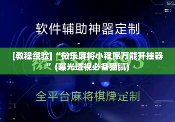 [教程经验]“微乐麻将小程序万能开挂器”(曝光透视必备猫腻)