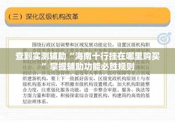查到实测辅助“海南十行挂在哪里购买	”掌握辅助功能必胜规则