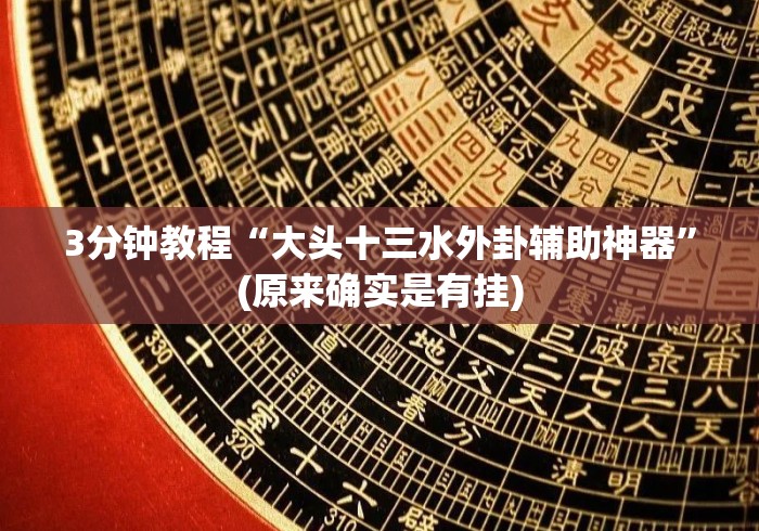 3分钟教程“大头十三水外卦辅助神器”(原来确实是有挂)