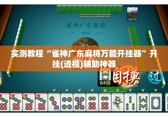 实测教程“雀神广东麻将万能开挂器”开挂(透视)辅助神器