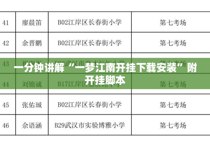 一分钟讲解“一梦江南开挂下载安装”附开挂脚本