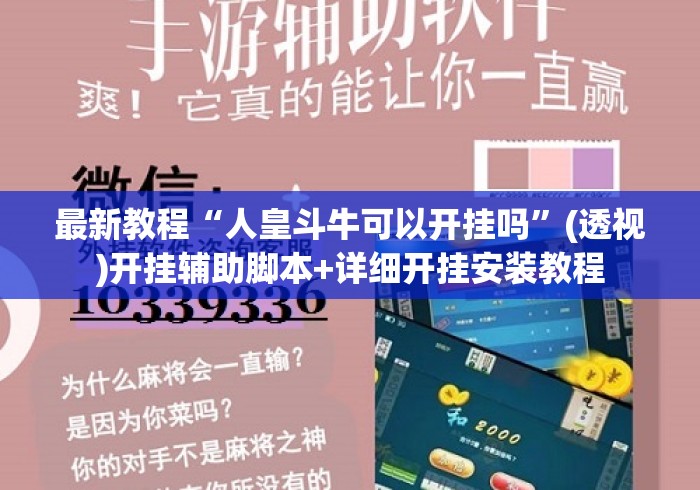 最新教程“人皇斗牛可以开挂吗”(透视)开挂辅助脚本+详细开挂安装教程