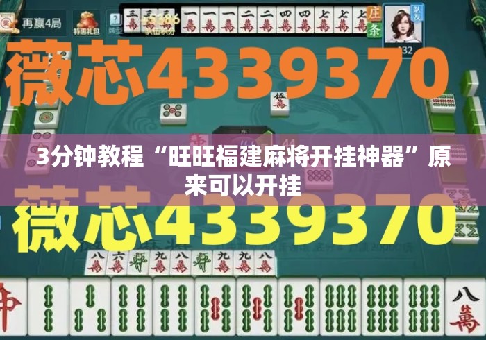 3分钟教程“旺旺福建麻将开挂神器”原来可以开挂