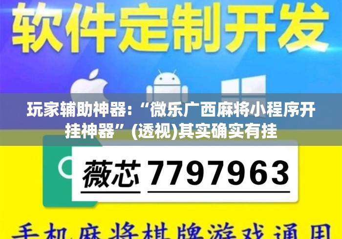 玩家辅助神器:“微乐广西麻将小程序开挂神器	”(透视)其实确实有挂