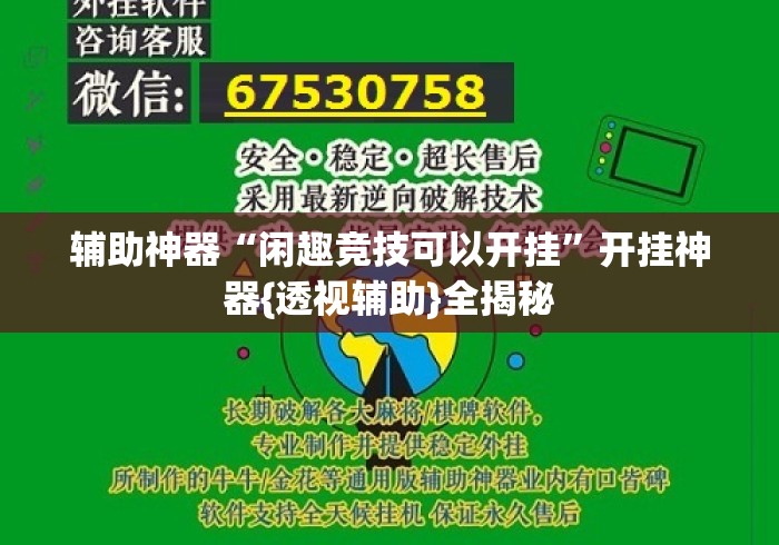 辅助神器“闲趣竞技可以开挂”开挂神器{透视辅助}全揭秘