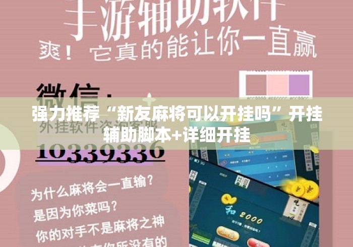 强力推荐“新友麻将可以开挂吗”开挂辅助脚本+详细开挂