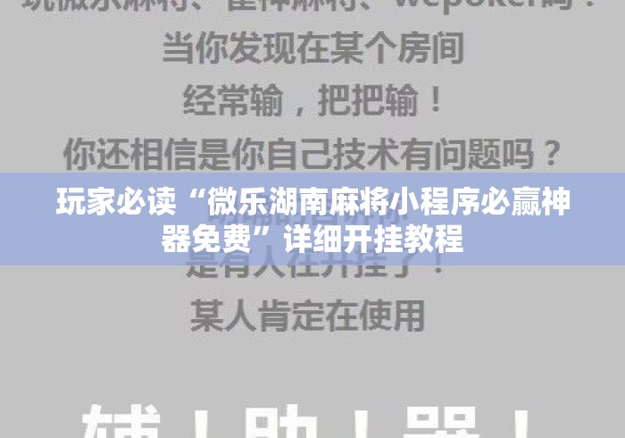 玩家必读“微乐湖南麻将小程序必赢神器免费”详细开挂教程