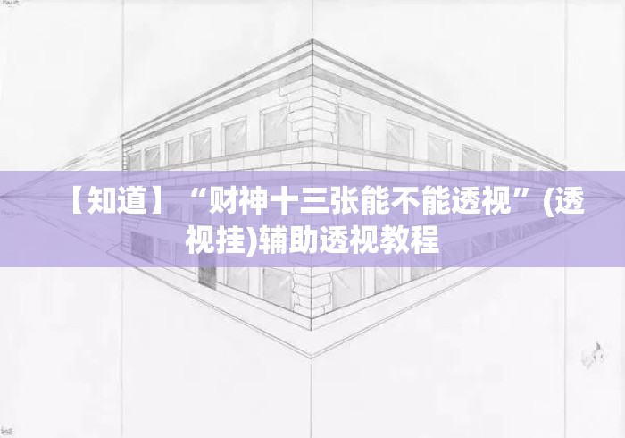 【知道】“财神十三张能不能透视”(透视挂)辅助透视教程