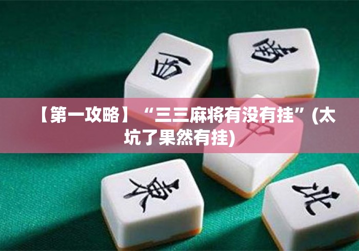 【第一攻略】“三三麻将有没有挂”(太坑了果然有挂)