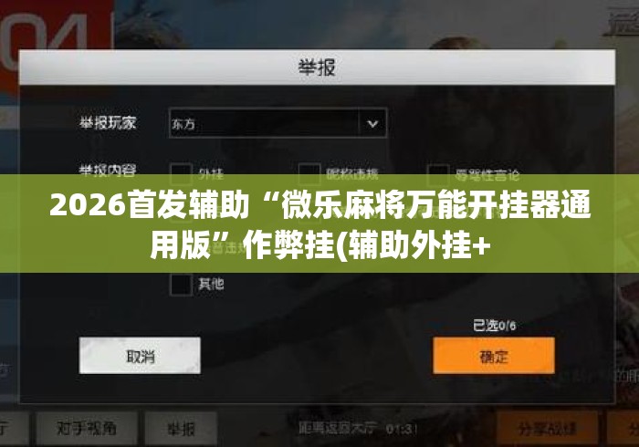 2026首发辅助“微乐麻将万能开挂器通用版”作弊挂(辅助外挂+