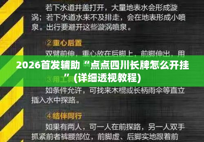 2026首发辅助“点点四川长牌怎么开挂	”(详细透视教程)
