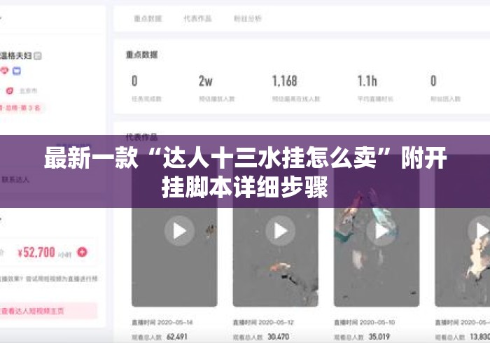 最新一款“达人十三水挂怎么卖”附开挂脚本详细步骤