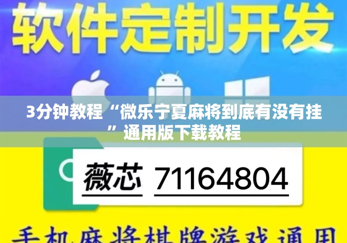3分钟教程“微乐宁夏麻将到底有没有挂”通用版下载教程