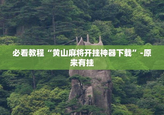 必看教程“黄山麻将开挂神器下载”-原来有挂