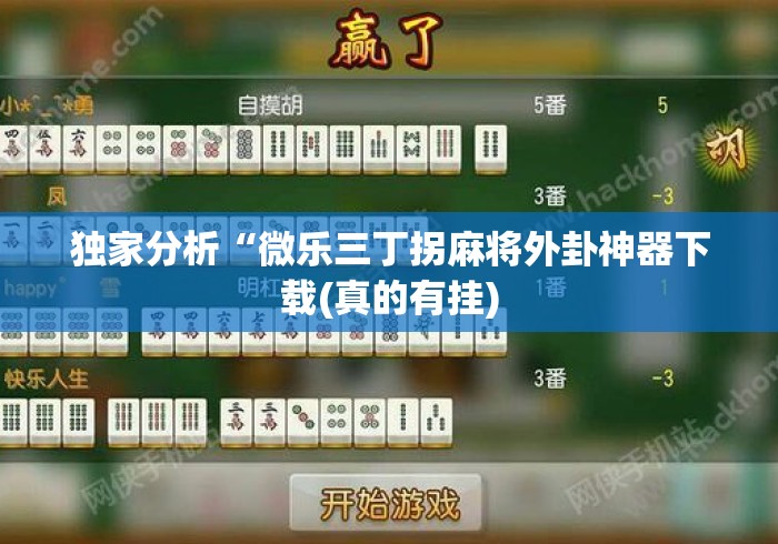 独家分析“微乐三丁拐麻将外卦神器下载(真的有挂) 独家分析“微乐三丁拐麻将外卦神器下载(真的有挂)
