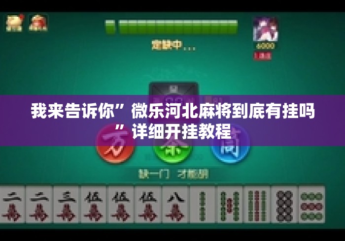 我来告诉你”微乐河北麻将到底有挂吗”详细开挂教程