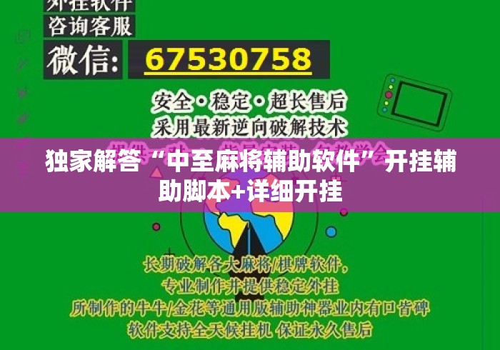 独家解答“中至麻将辅助软件”开挂辅助脚本+详细开挂