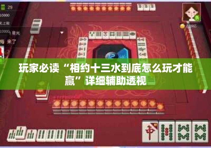 玩家必读“相约十三水到底怎么玩才能赢”详细辅助透视