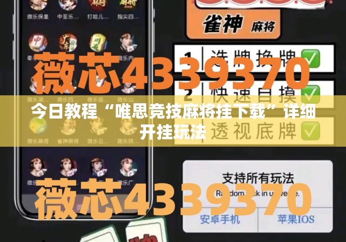今日教程“唯思竞技麻将挂下载”详细开挂玩法