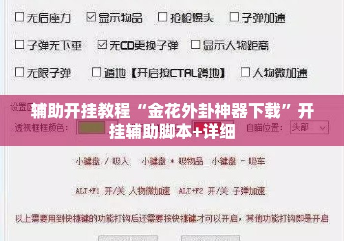 辅助开挂教程“金花外卦神器下载	”开挂辅助脚本+详细