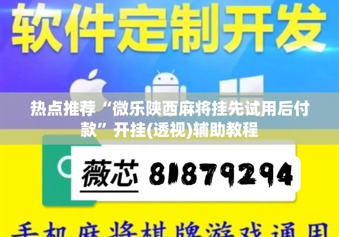 热点推荐“微乐陕西麻将挂先试用后付款”开挂(透视)辅助教程