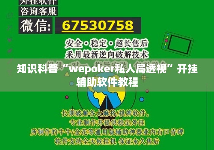 知识科普“wepoker私人局透视”开挂辅助软件教程
