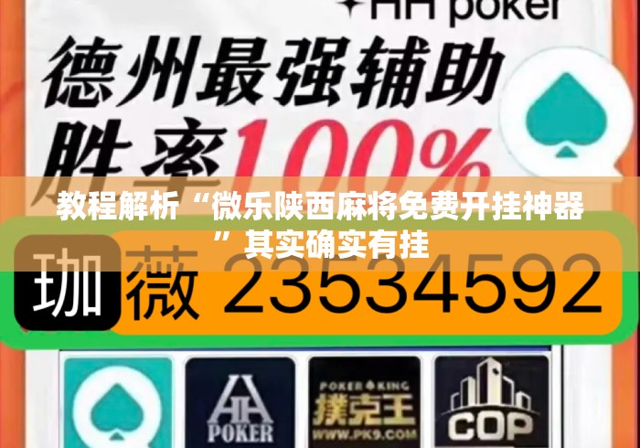 教程解析“微乐陕西麻将免费开挂神器”其实确实有挂