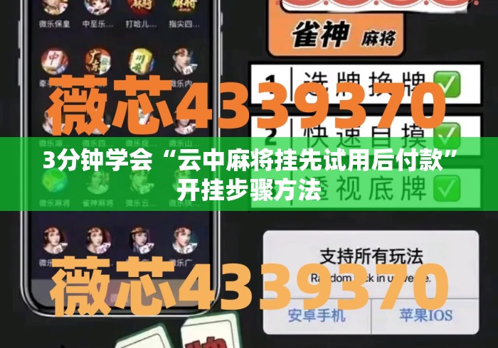 3分钟学会“云中麻将挂先试用后付款”开挂步骤方法