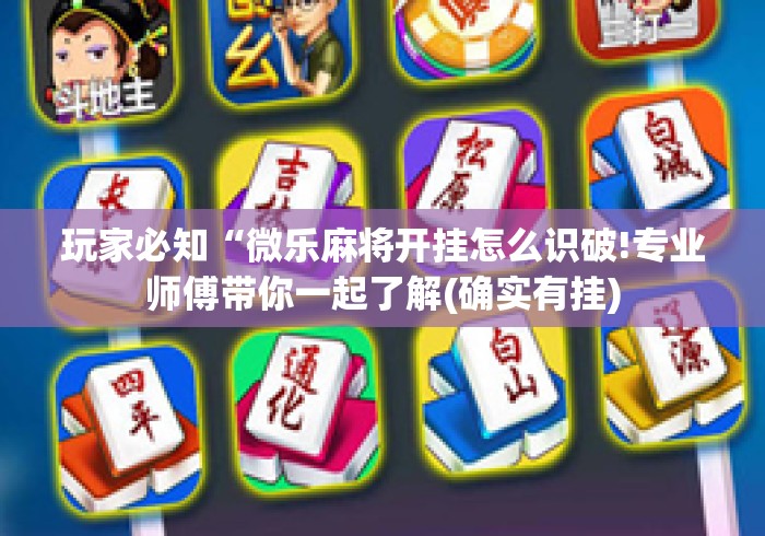 玩家必知“微乐麻将开挂怎么识破!专业师傅带你一起了解(确实有挂)