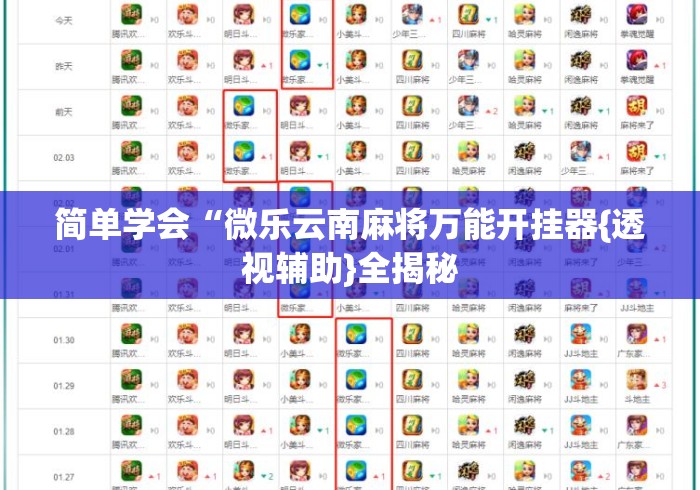 简单学会“微乐云南麻将万能开挂器{透视辅助}全揭秘 简单学会“微乐云南麻将万能开挂器{透视辅助}全揭秘