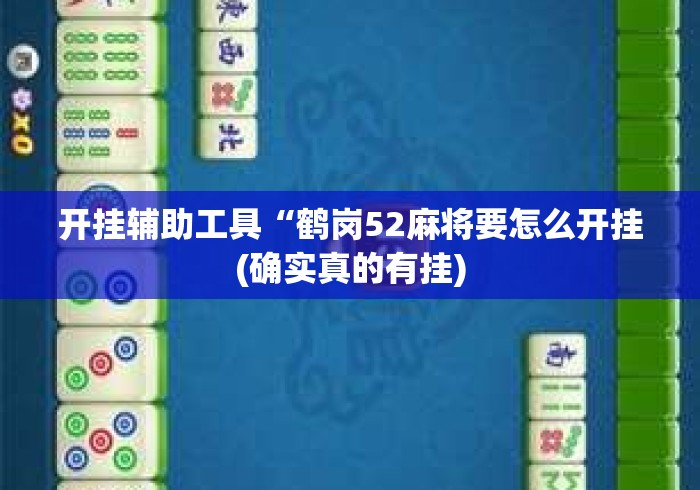 开挂辅助工具“鹤岗52麻将要怎么开挂(确实真的有挂)