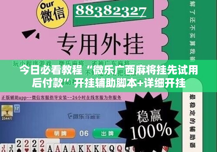 今日必看教程“微乐广西麻将挂先试用后付款”开挂辅助脚本+详细开挂