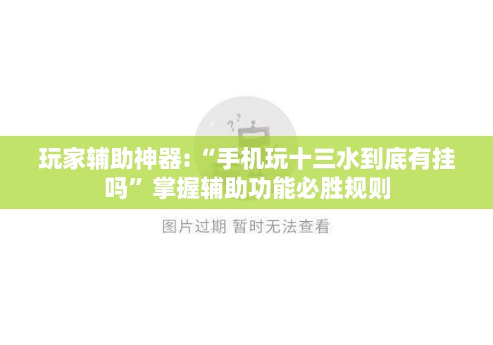 玩家辅助神器:“手机玩十三水到底有挂吗	”掌握辅助功能必胜规则