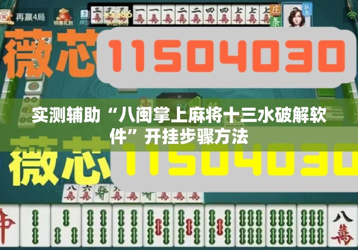 实测辅助“八闽掌上麻将十三水破解软件”开挂步骤方法