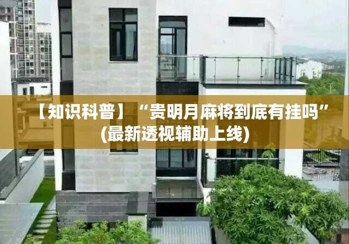 【知识科普】“贵明月麻将到底有挂吗”(最新透视辅助上线)