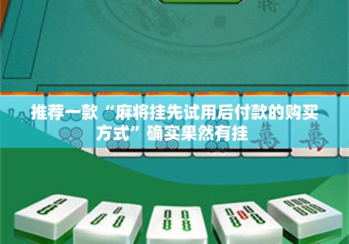 推荐一款“麻将挂先试用后付款的购买方式”确实果然有挂 